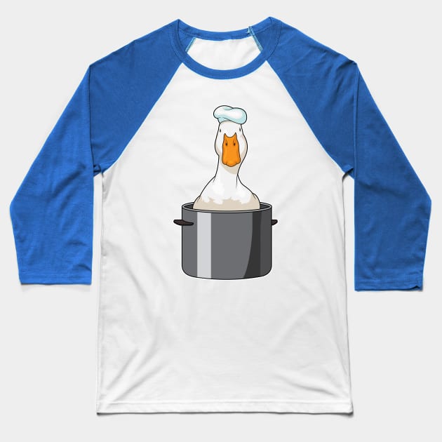 Duck Chef Cooking pot Chef hat Baseball T-Shirt by Markus Schnabel